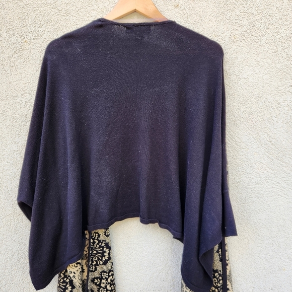 August Silk Cardigan Women's Large Black Floral Sweater Neutral Dark Romantic - Picture 9 of 11